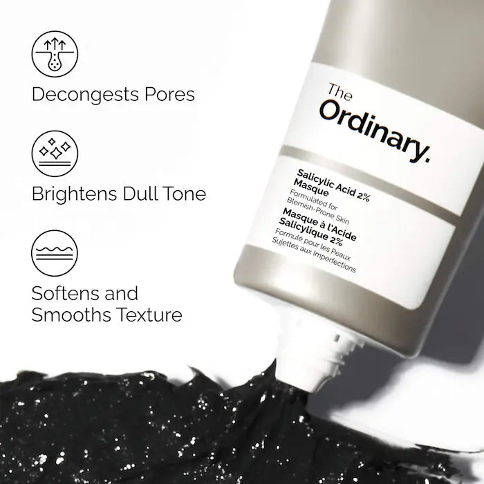 The Ordinary - Salicylic Acid 2% Masque Clarifying Charcoal & Clay Mask for Blemish Prone Skin
