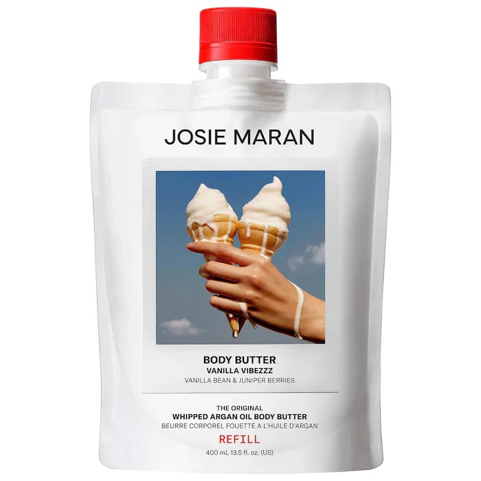 Josie Maran - Vanilla Vibezzz - Whipped Argan Oil Refillable Firming Body Butter Jar